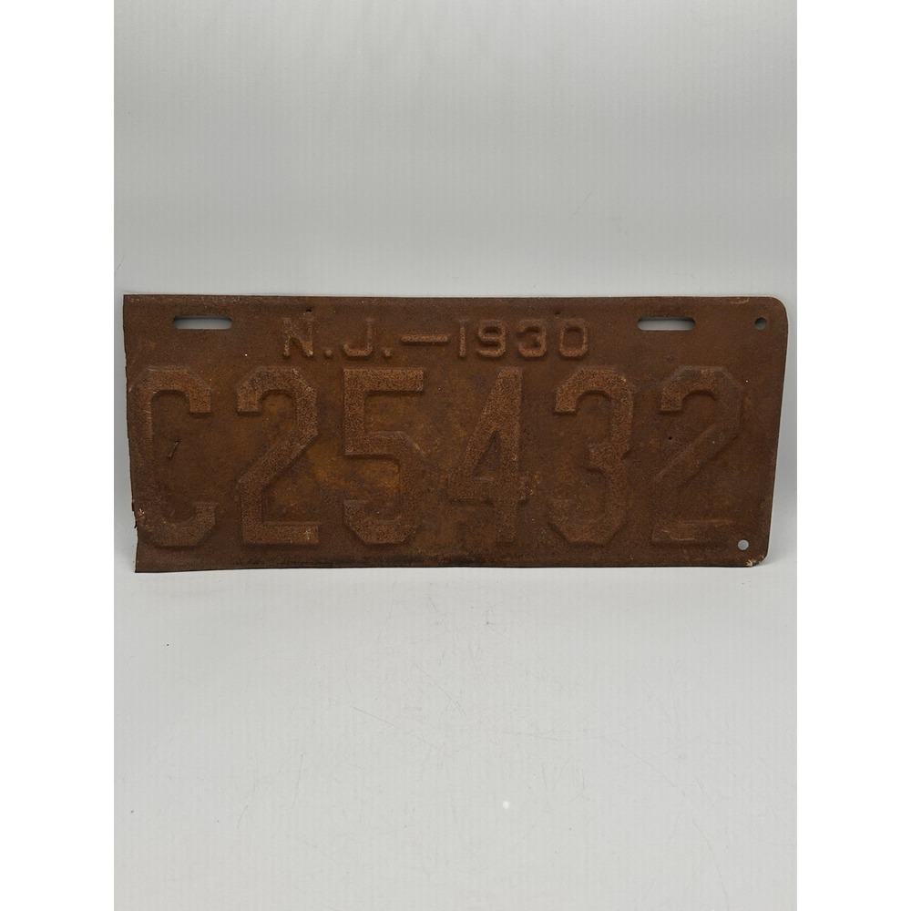 Vintage 1930‎ NJ License Plate Automobile License Plate # C25432